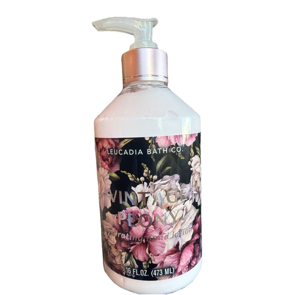 New Leucadia Bath Company Vintage Peony Scented Hydrating Hand Lotion 16 oz.